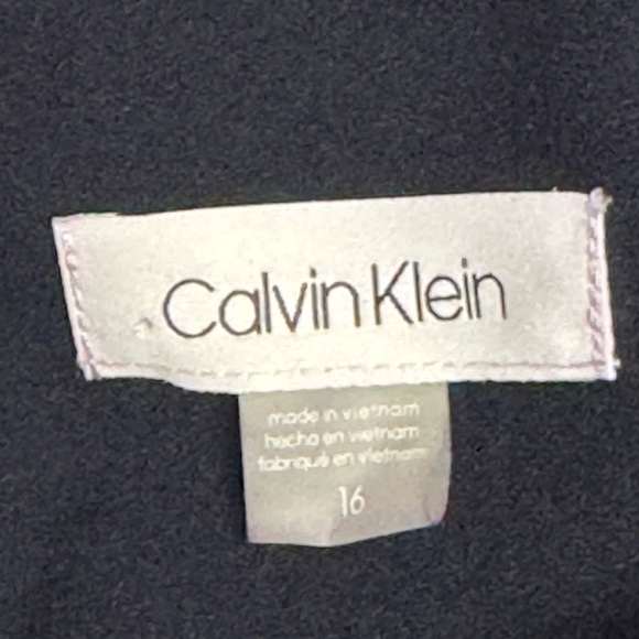 Calvin Klein Navy Blue Indigo Business Office Knee-Length Tulip-Sleeve Dress - Picture 6 of 8